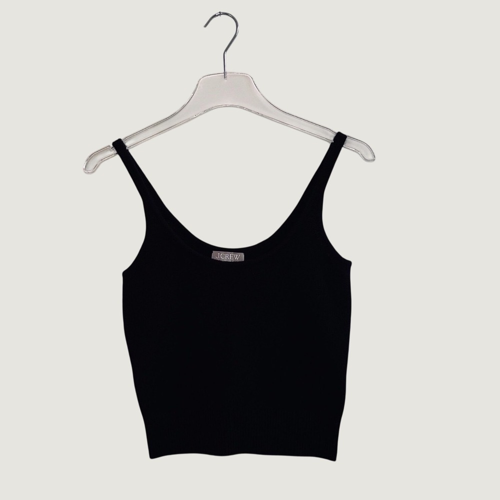 J.Crew Women Black 100% Cashmere Knit Scoop Neck Tank Top Small